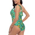 thumbnail image 4 of Pofeuu Funny Animals in Jungle Print Women's One Piece Swimsuits One Shoulder Swimwear Asymmetric Ruffle Monokinis Bathing Suits-Small, 4 of 6