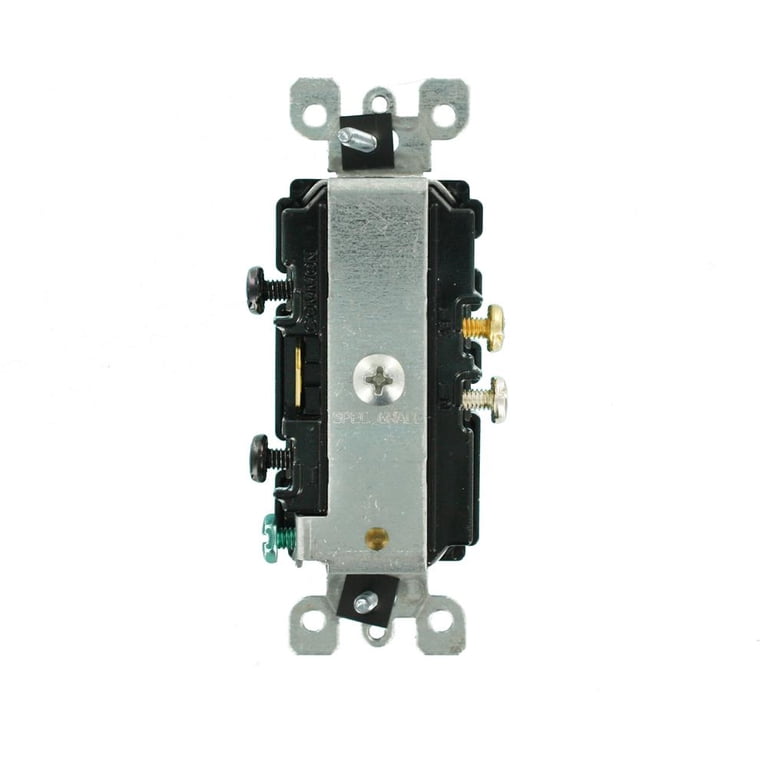 Leviton Decora Single-Pole Combination Switch – 15 Amp, 120V, Commercial Grade, Black
