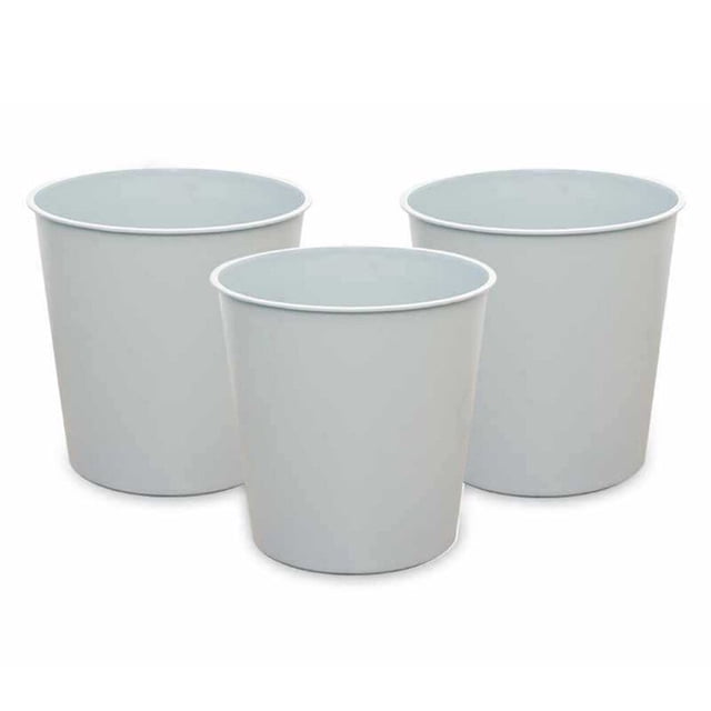 EIMELI 3 Pieces Waste Paper Bin Lightweight Trash Can No Lid Garbage Container Bathroom Basket for Kitchen Lounge Pink/L