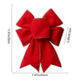 thumbnail image 2 of Christmas Bows, Tree Decorations, Velvet Bow Pendants, Red Cloth Material, Home Holiday Decor, 2 of 8