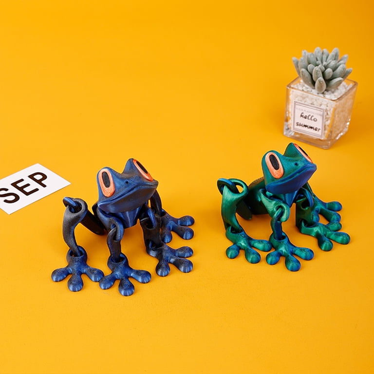 Articulated 3D-Printed Magnetic Frog Toy, High-Precision 3D