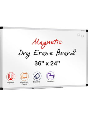 VUSIGN Magnetic Whiteboard Dry Erase Board, 36 X 24 Inches, Wall Mounted White Board with Pen Tray, Silver Aluminium Frame