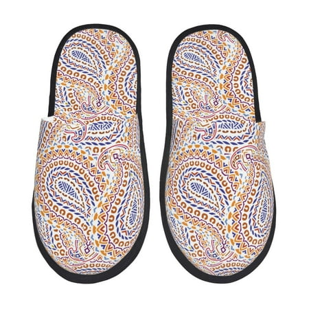 

Slippers for Women Paisley Pattern No.9077 Womens Slippers Fuzzy Winter House Shoes Soft Anti-Skid Slippers Indoor and Outdoor