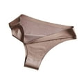 thumbnail image 2 of HVOBTTY Breathable Panties for Women, Womens Underwear Plus Size, Women's Drying Ice Silk Thong Seamless Low Waist Underwear Plus Size Pants Coffee, XL, 2 of 5
