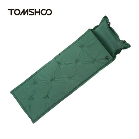 Inflatable Camping Mattress TOMSHOO Outdoor Camping Thick Automatic Inflatable Mattress Self-Inflating Tent Mat Picnic Mat with Pillow ()