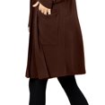 thumbnail image 4 of J. METHOD Women's Open Front Long Sleeve Cardigan Casual Basic Lightweight Soft Sweater with Slouchy Pockets NEWJ1440 Americano S, 4 of 5