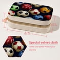 thumbnail image 5 of Football Velvet Earring Organizer Jewelry Box with Removable Compartment - Portable Velvet Jewelry Organizer - Gift-ready Jewelry Boxes, 5 of 7
