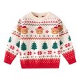 thumbnail image 3 of Boys Christmas Teddy Bear Sweater,Long Sleeve Crew Neck Fair Isle Knit Pullover Top for 2-7 Years, 3 of 5