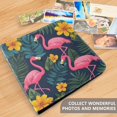 thumbnail image 4 of FORMRS 3 Ring Photo Album 4"x6" Self Adhesive Large Capacity PU Leather Cover, Yellow Floral Flamingo, 4 of 8
