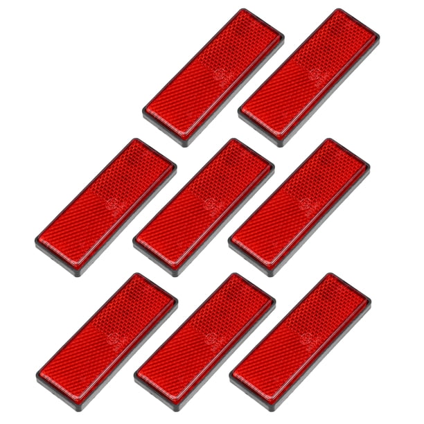 8uds Rectangular Seguridad Reflectante Auto Adhesivo Reflector Rojo