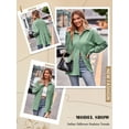 thumbnail image 7 of Nlife Women Lapel Collar Long Sleeve Button Back Lace Up Split Hem Shirt, 7 of 7