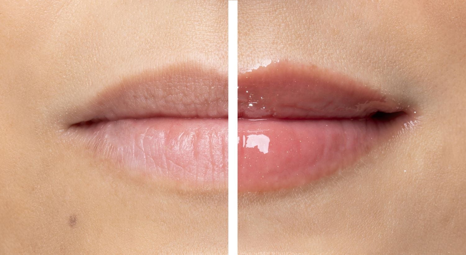 REHAUSSEUR DE LÈVRES DIAMANTÉ MINERAL WEAR GLOW - CHAMPAGNE "CUSHION CUT" NUDE brillant repulpant pour les lèvres