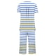 thumbnail image 4 of Conjunto de Pijama de las Mujeres Suelto Impreso Cuello Redondo Botón Hasta Capris, Dos Piezas Conjunto de Pantalones Cortos para Casual Y Sueño, 4 of 5