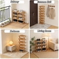 thumbnail image 6 of 2/3/4/5/6/7/8/9 Tier Bamboo Shoe Rack, no Installation Required, Foldable Shoe Rack, Multi-Layered Storage, Strong Load-Bearing Capacity, Space-Saving, for Indoor, Balcony, 6 of 7
