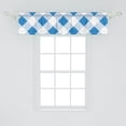 thumbnail image 2 of Ambesonne Blue and White Valance Pack of 2, Checkered Plaid Grid, 54"X12", Azure Blue White, 2 of 4