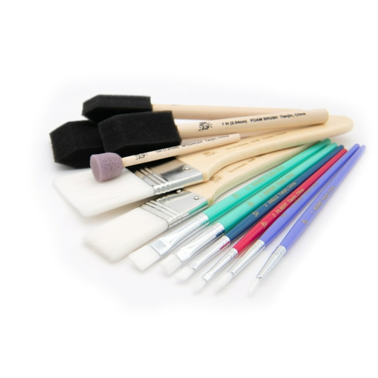 Hello Hobby Assorted Craft Brush and Foam 12pc Set, Adult, Teens