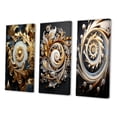 thumbnail image 3 of Designart "Golden Ornament Black Pattern" Abstract Spirals Wall Art Set Of 3 - Transitional Gold Gallery Wall Set For Home Decor, 3 of 6