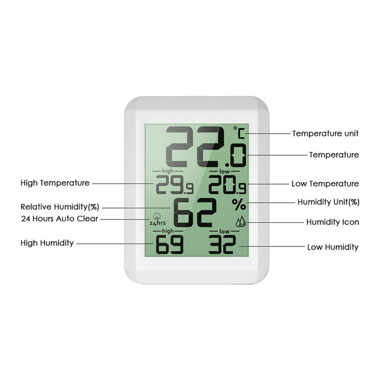 EEEkit 4pcs Mini Hygrometer Thermometer with Digital Cigar LCD Display  Indoor Temperature and Humidity Meter for Home Office Humidifiers Humidors  Car