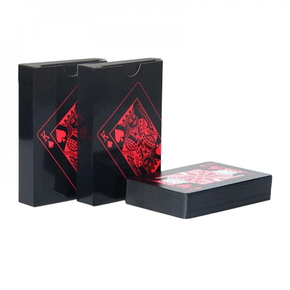 Red Playing  Cards Poker Game Deck Gold Foil Set Plastic Magic Card Waterproof 