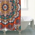 thumbnail image 4 of Boho Daisy Artwork Shower Curtain 72x72, Quick-Drying Polyester Fabric with Plastic Rings, Floral Pattern for Autumn Bathroom Decor, 4 of 5
