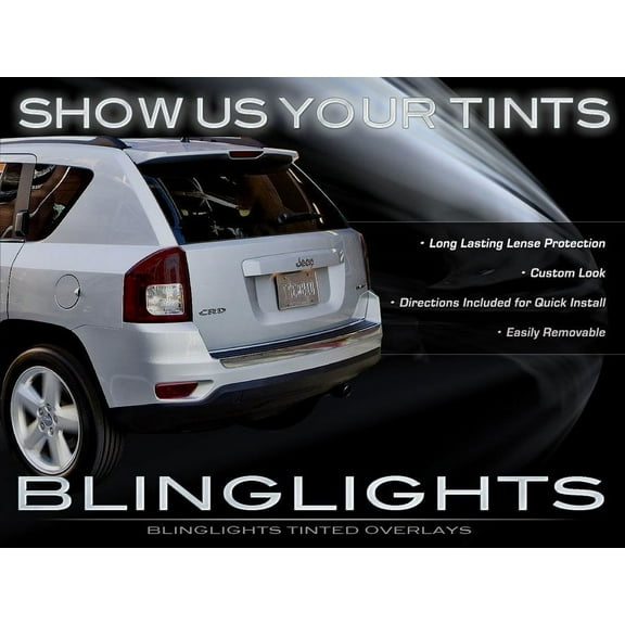 For Jeep Compass Tinted Smoked Taillamps Taillights Overlays Protection Film