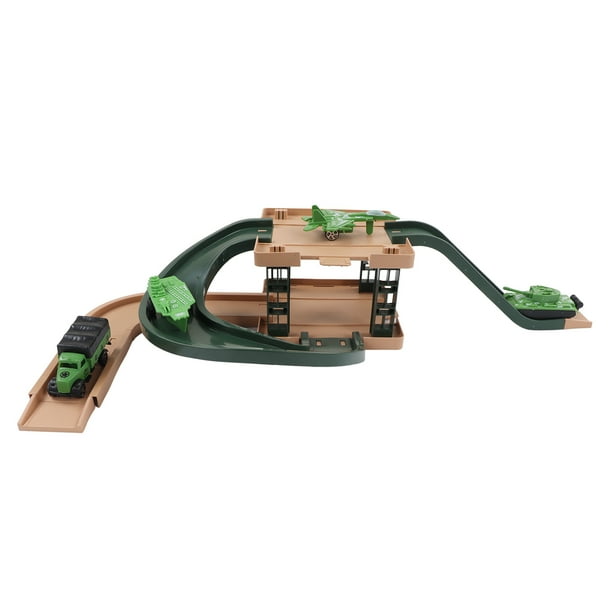 Building Track Car Playset,Kids Track Parking Lot Building Track
