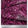 thumbnail image 2 of Soimoi Pink Cotton Cambric Fabric Fish & Leopard Animal Skin Printed Craft Fabric by the Yard 42 Inch Wide, 2 of 3