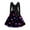 Dark Purple, variant on Valentines Day Dresses Fit and Flare Dress with Heart Print Pattern Ribbon Waist for Women Vintage Multicolor 3XL
