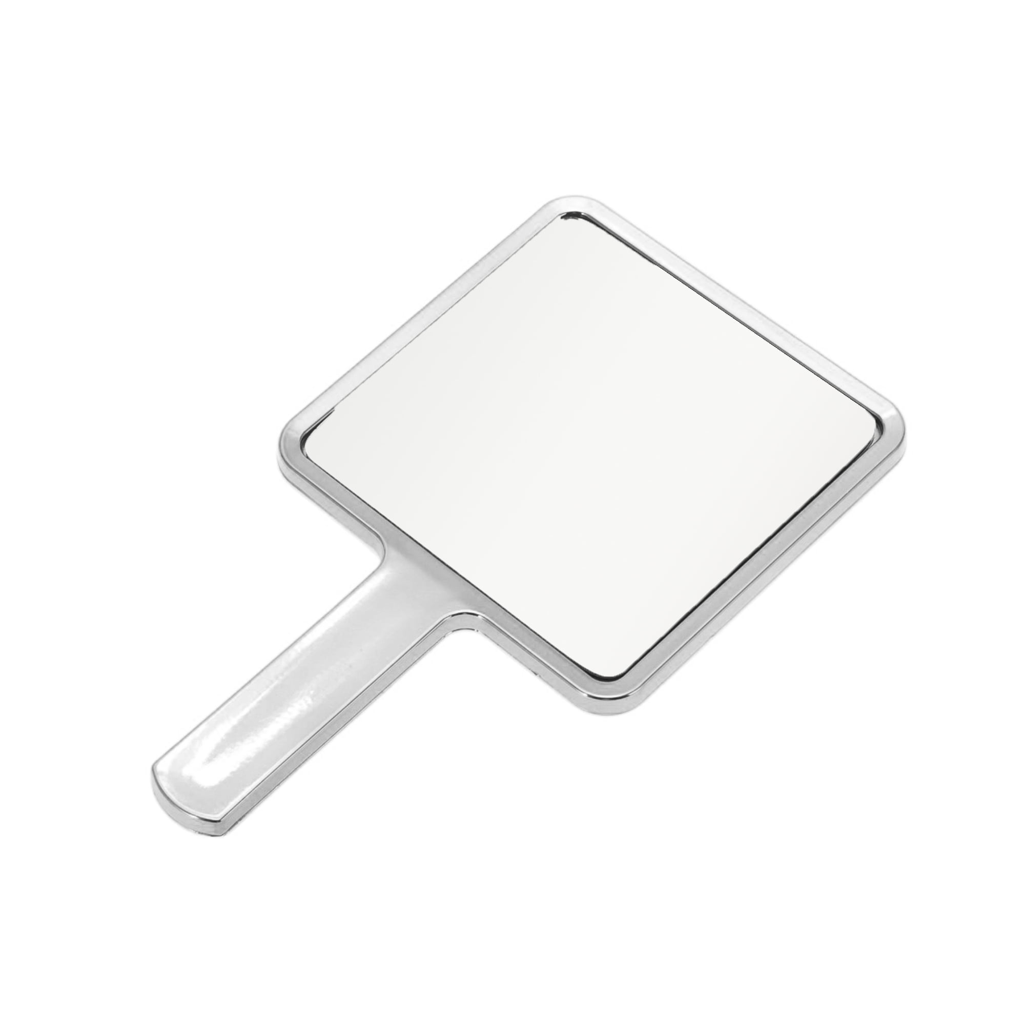 Unique Bargains 1pc Portable Chrome Handheld Mirror for Makeup and Grooming Silver Tone