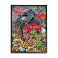 thumbnail image 2 of Stupell Industries Gorilla Standing Behind Tropical Florals Geometric Pattern Grey Framed, 11 x 14, Design by Sangita Bachelet, 2 of 4