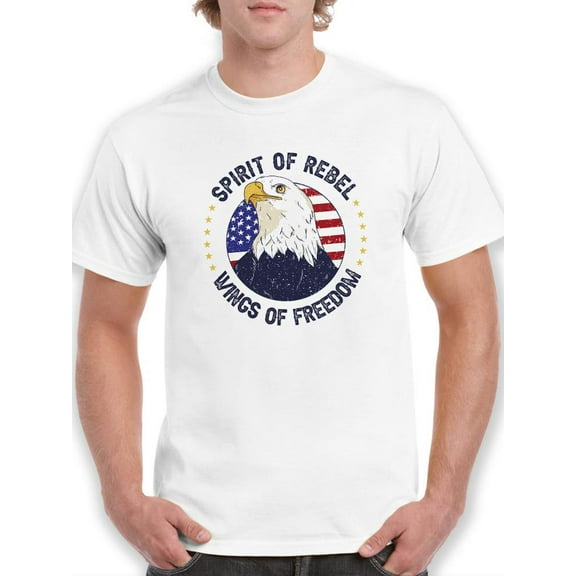 Spirit Of Rebel Eagle Seal T-Shirt Men -Smartprints Designs, Male Large