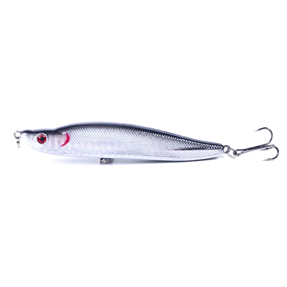 HENGJIA Fishing Lures for Bass Trout, Pencil Popper Fishing Lure for Bass Catfish Pike Perch,  Sinking Lifelike Swimming Lures Hard Bait for Freshwater Saltwater