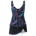 thumbnail image 3 of Midsumdr High Waisted Swimsuits Womens Plus Size Tankini Swimsuits with Skirt Two Piece Ruched Bathing Suits Floral Push Up Beach Swimwear, 3 of 6