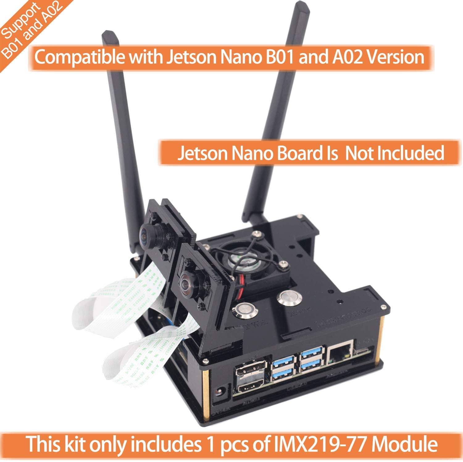 Makeronics Jetson Nano Developer Kit - 7inch Touch Screen, IMX219 Camera, 64GB TF Card & Case