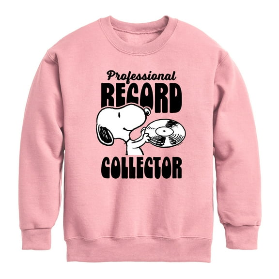 Peanuts - Snoopy Pro Record Collector - Toddler & Youth Crewneck Fleece Sweatshirt