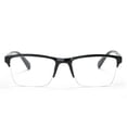 thumbnail image 1 of Gafas de lectura de media montura, ultralivianas, con suspensión de alambre y resina, montura grande, color negro neutro, 1 of 4