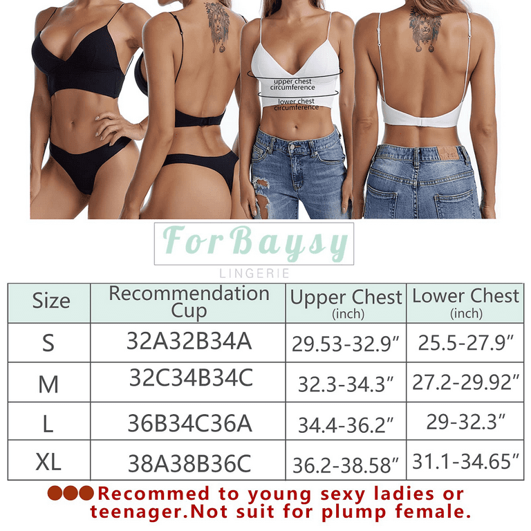  ForBaysy Low Back Bras For Women Push Up Deep V