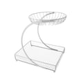 thumbnail image 2 of Cesta de frutas, soporte para frutas y verduras de alambre de hierro multicapa, tazón para bocadillos con fácil limpieza y gran espacio de almacenamie Blanco 2 capas, 2 of 8