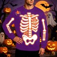 thumbnail image 2 of Afdoent Sweatshirts for Men Halloween Skeleton Print Sweatshirt Casual Cozy Long Sleeve Pullover Comfortable Fashion Streetwear, 2 of 4
