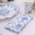 thumbnail image 4 of Efavormart 20 Pack White Blue Chinoiserie Floral Print Paper Napkins, Soft 2-Ply Highly Absorbent Disposable Dinner Napkins, 4 of 10