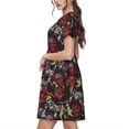 thumbnail image 2 of Vsdgher Robe Vintage de Jeu pour Femmes Été 2025 Décontractée Midi Maxi Légère à Manches Courtes Col Rond Robe de Plage, 2 of 6