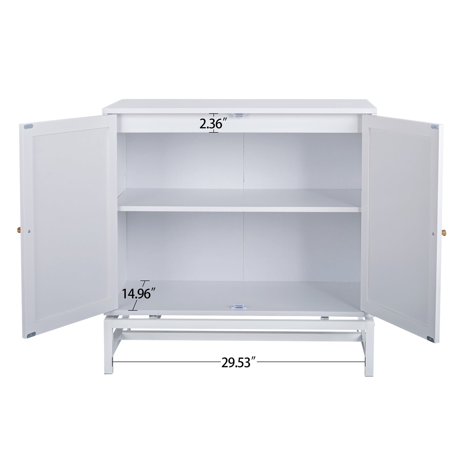Kadyn Floor Storage Cabinet, Particle Board Storage Cabinet with 2 doors and 1 Adjustable Inner Shelves, Mid-Century Sideboard Buffet Cabinet for Hallway, White Kadyn Floor Storage Cabinet, Particle Board Storage Cabinet with 2 doors and 1 Adjustable Inner Shelves, Mid-Century Sideboard Buffet Cabinet for Hallway, White