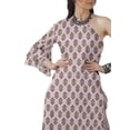 thumbnail image 2 of Moomaya Designer Printed One Shoulder Bell Sleeve Kurti w/ Pants Ethnic Clothing Sets For Women, 2 of 7