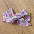 thumbnail image 5 of Newborn Baby Girls Outfits Onesies Bodysuit Round Neck Sleeveless Ice Cream Print Strap Jumpsuit + Headband 2PCS Clothes Set 3-6 Months,Purple, 5 of 7