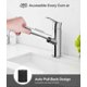 thumbnail image 4 of Pull-out Spray Brass Bathroom Faucet, Countertop Basin Mixer Tap with Extendable Shower Head, Lead-Free Solid Brass Construction, 4 of 5