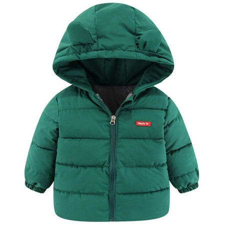 

EHTMSAK Infant Baby Boy Girl Fall Winter Ears Outerwear Toddler Child Long Sleeve Zip Up Coat Hooded Fleece Jackets Dark Green 9M-5Y 90