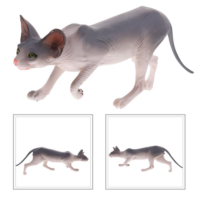 IFANLANDOR Minature Hairless Cat Cat Ornament Plastic Decoration For Swimming Pool 1Set