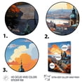 thumbnail image 3 of Designart "Yellow Blue City Prague Popart I" Cityscapes Floater Framed Wall Decor, 3 of 7