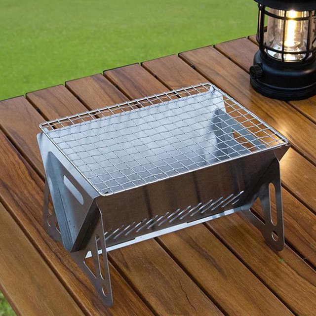 LJNYFDC Gril Résistant à Haute Chaleur Portable en Acier Inoxydable Ensemble de BBQ Pliable Polyvalent Kit de Cuisson Extérieur pour Camping Voyage et Barbecues