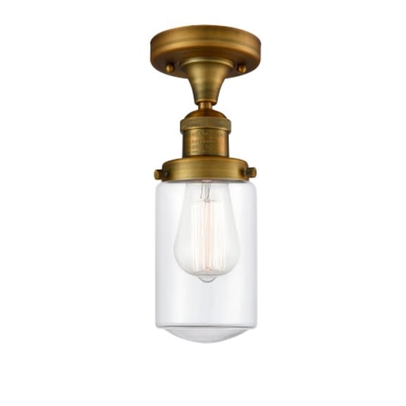 Innovations Lighting 517-1Ch Dover Dover 5" Wide Semi-Flush Ceiling Fixture - Brass